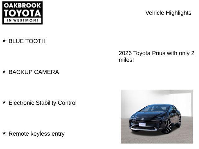 new 2026 Toyota Prius Plug-In Hybrid car, priced at $38,778