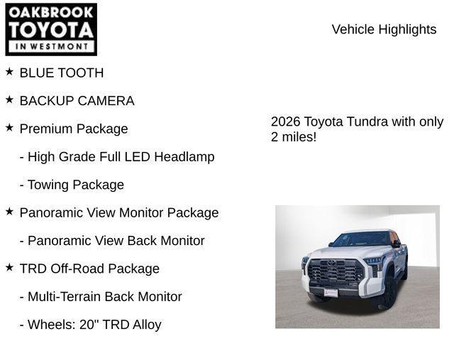 new 2026 Toyota Tundra car, priced at $65,634