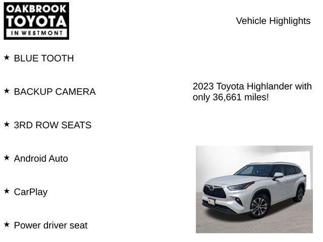 used 2023 Toyota Highlander car, priced at $37,999
