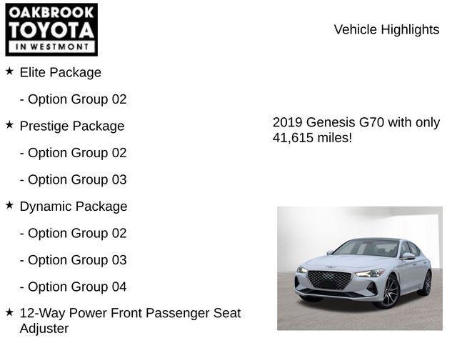used 2019 Genesis G70 car, priced at $22,247