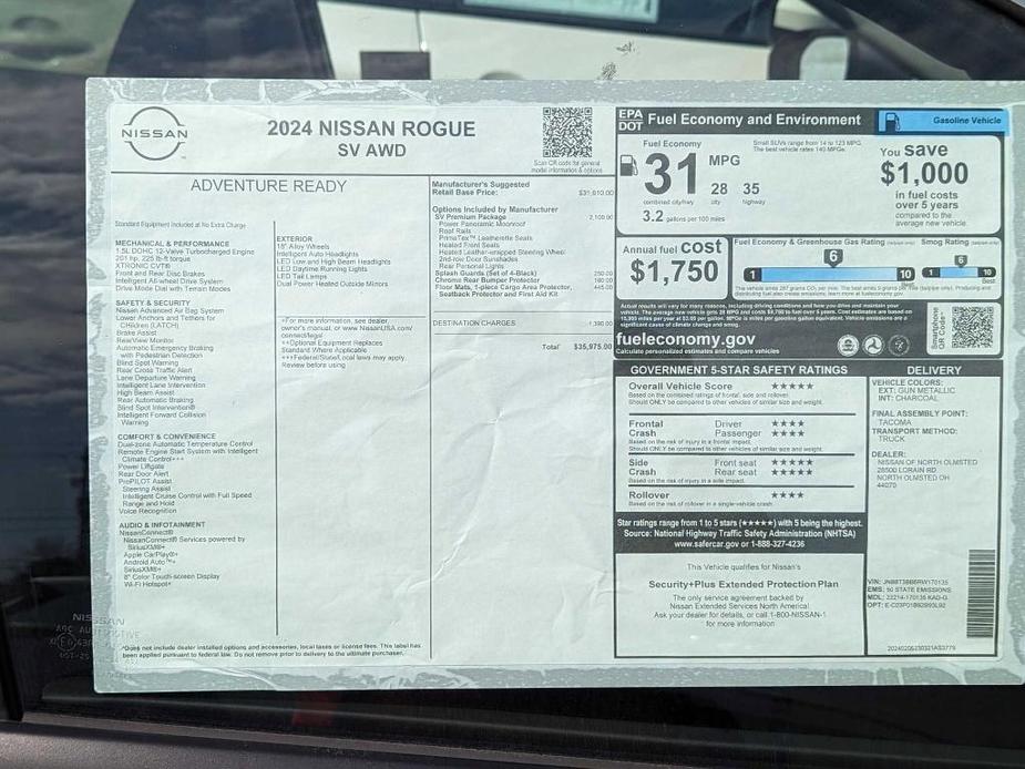 new 2024 Nissan Rogue car, priced at $35,975
