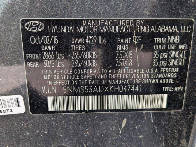 used 2019 Hyundai Santa Fe car, priced at $19,987