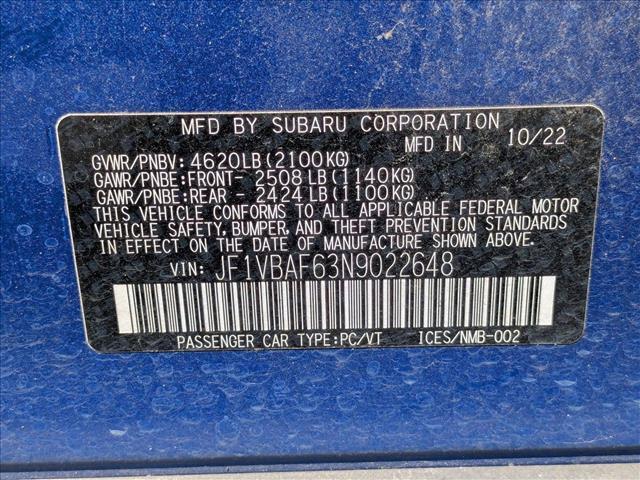 used 2022 Subaru WRX car, priced at $27,249