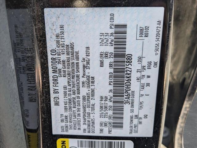 used 2019 Ford Fusion car, priced at $16,795