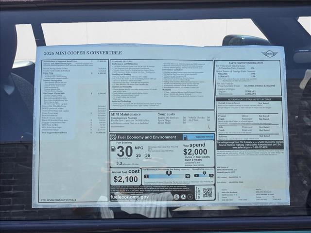 new 2026 MINI Convertible car, priced at $45,990