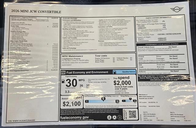 new 2026 MINI Convertible car, priced at $51,445