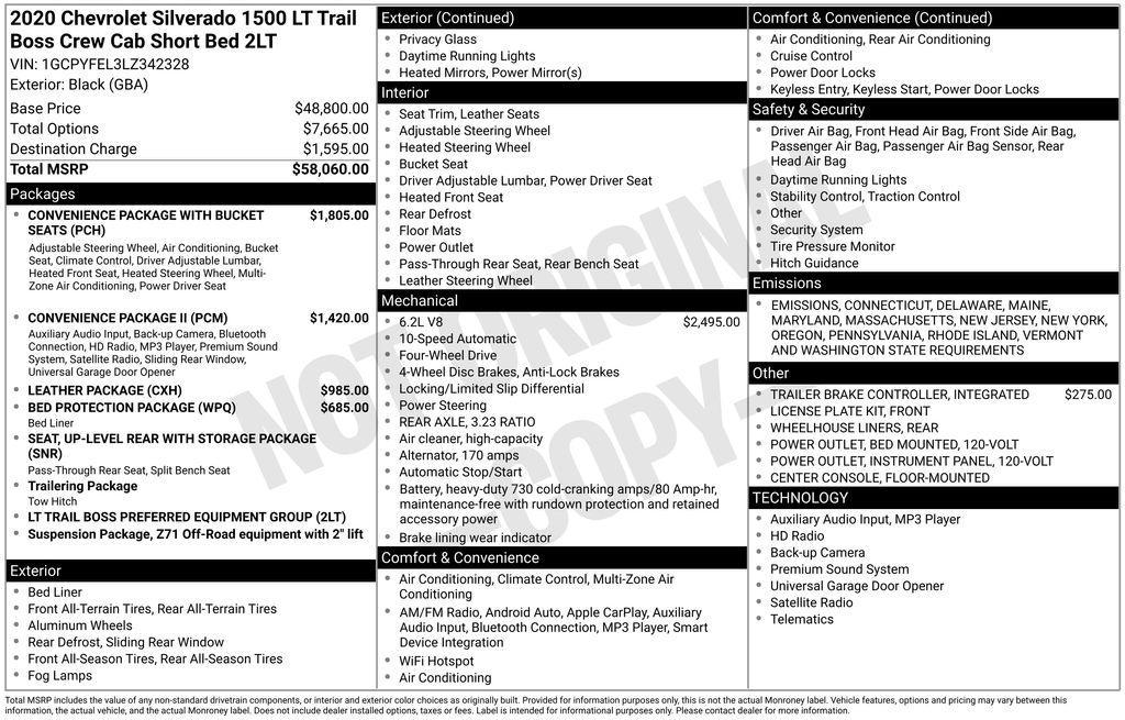 used 2020 Chevrolet Silverado 1500 car, priced at $34,143