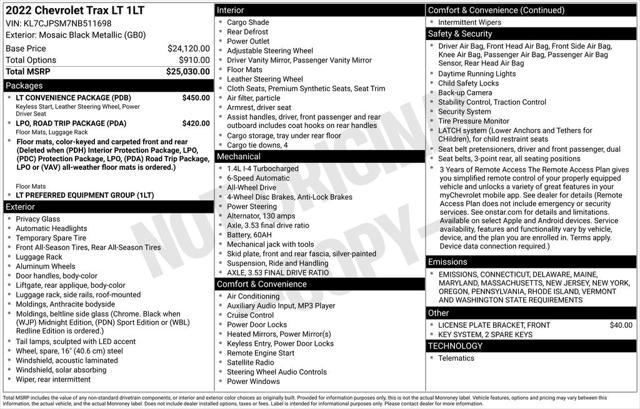 used 2022 Chevrolet Trax car, priced at $18,862