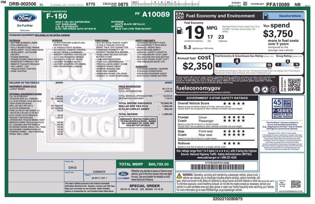 used 2023 Ford F-150 car, priced at $43,990