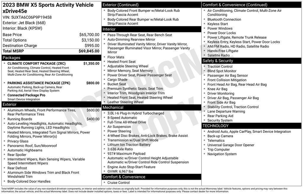 used 2023 BMW X5 PHEV car, priced at $34,500