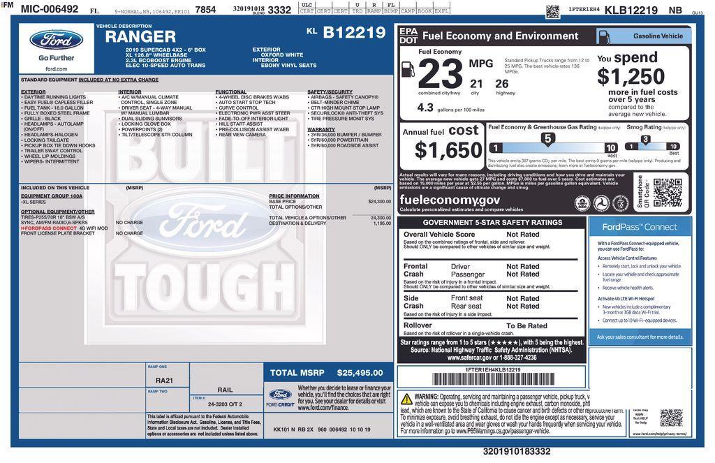 used 2019 Ford Ranger car, priced at $20,750
