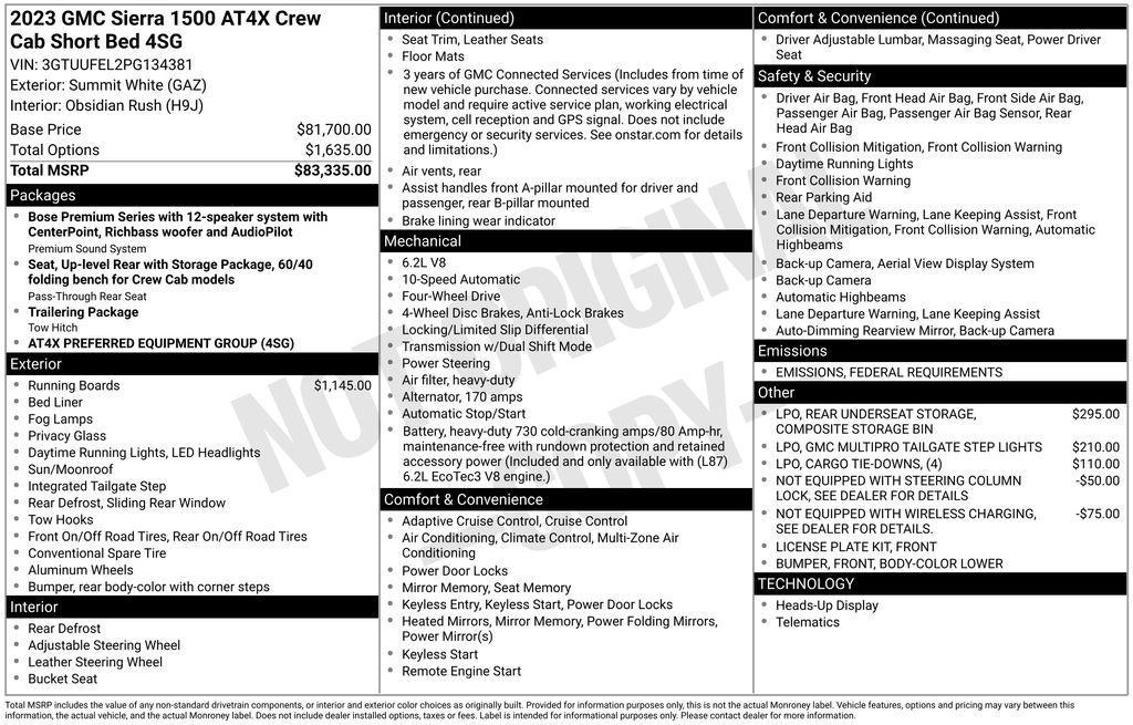used 2023 GMC Sierra 1500 car, priced at $54,990
