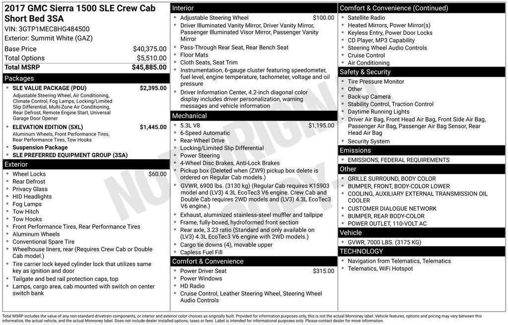 used 2017 GMC Sierra 1500 car, priced at $20,990
