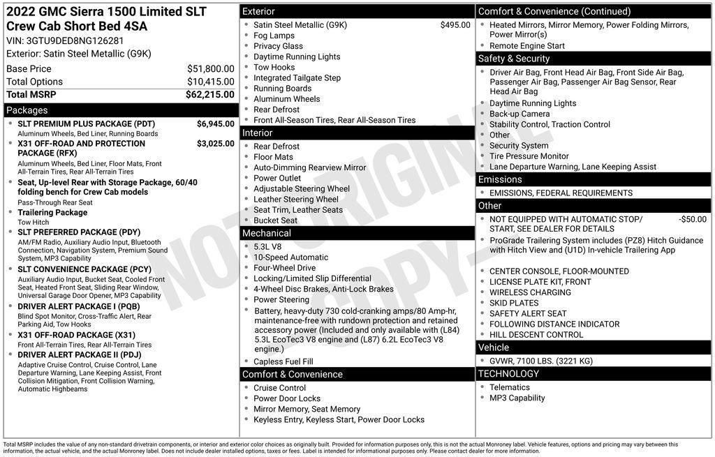 used 2022 GMC Sierra 1500 Limited car, priced at $41,750