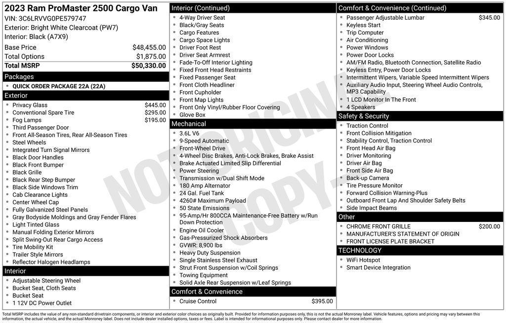 used 2023 Ram ProMaster 2500 car, priced at $28,990