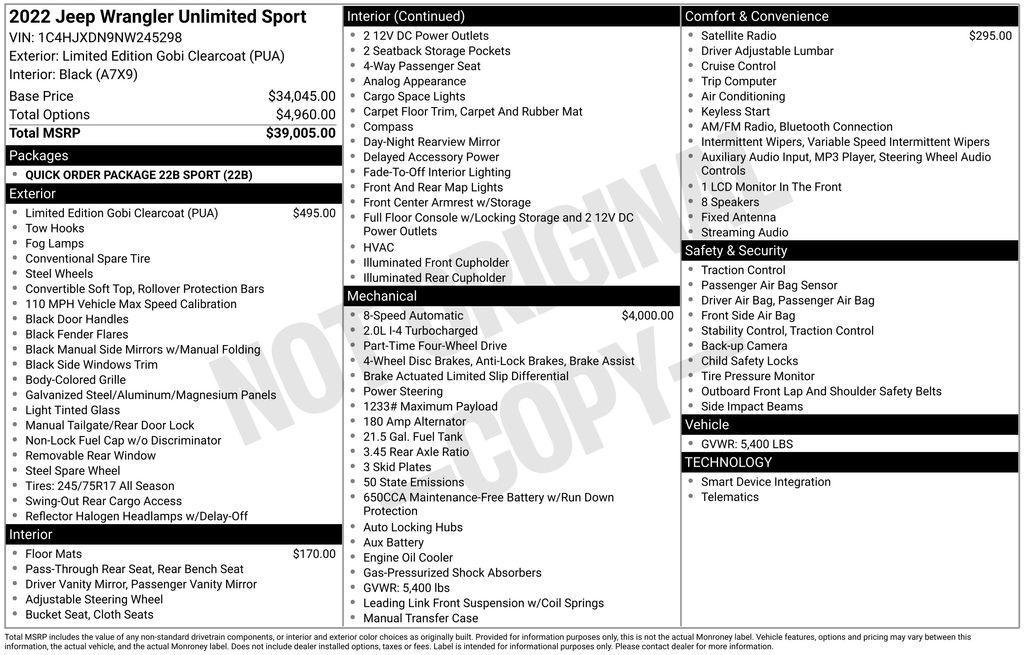 used 2022 Jeep Wrangler Unlimited car, priced at $27,990