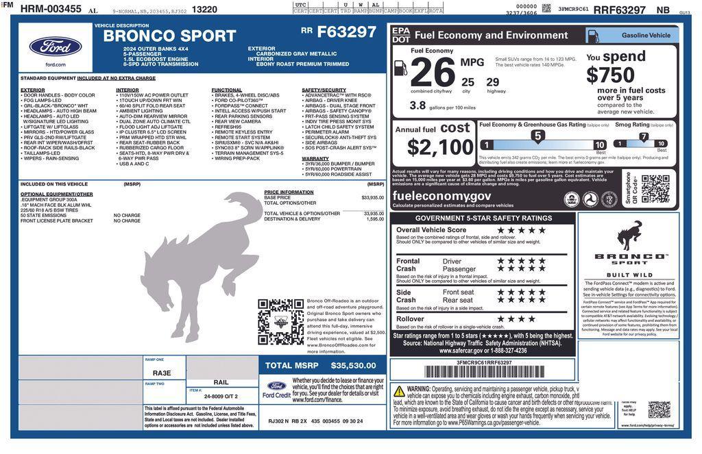 new 2024 Ford Bronco Sport car, priced at $31,245