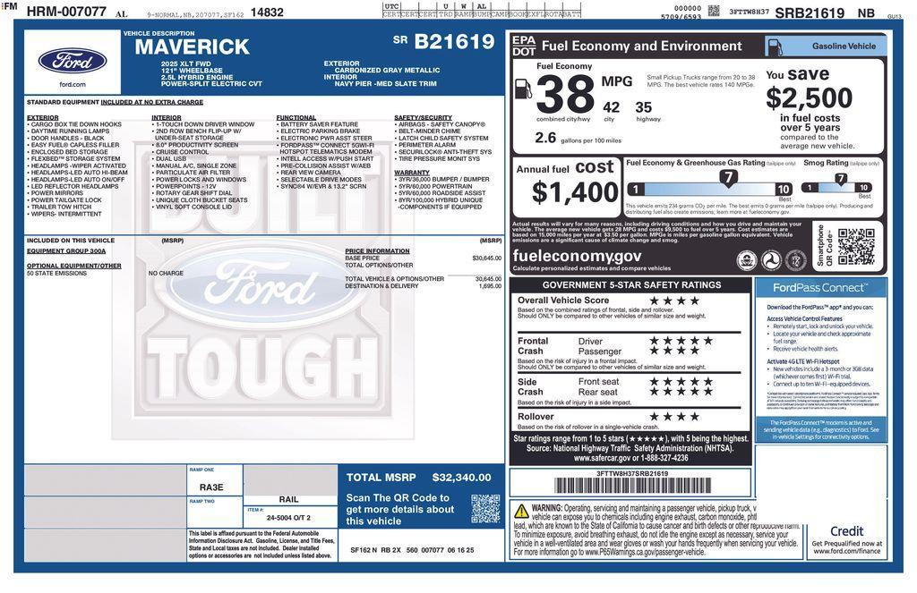 new 2025 Ford Maverick car, priced at $32,240