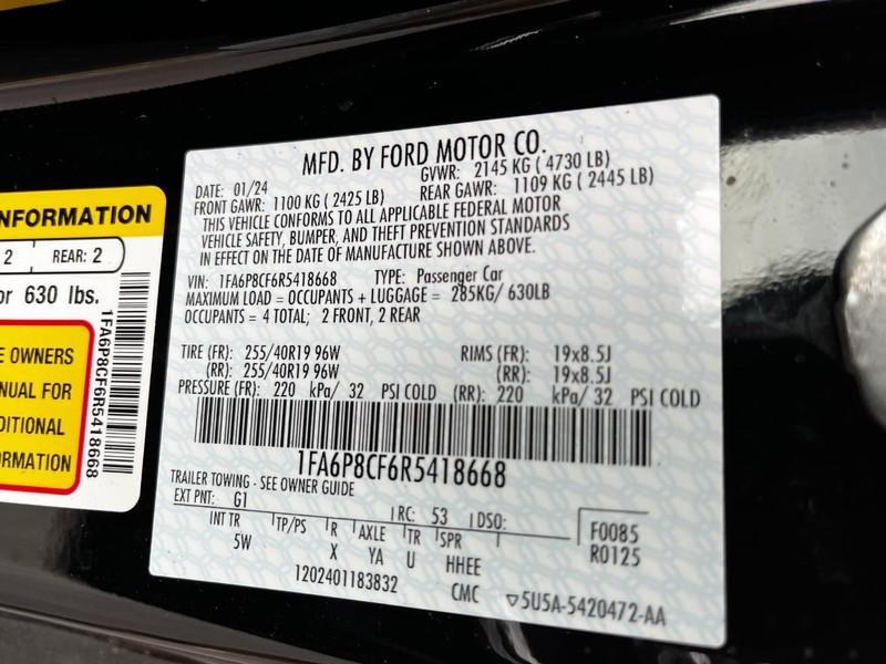 new 2024 Ford Mustang car, priced at $51,960