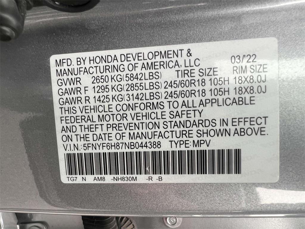 used 2022 Honda Pilot car, priced at $32,793