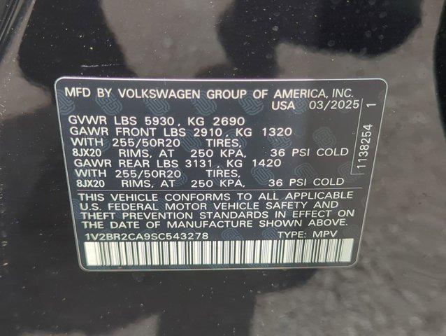 new 2025 Volkswagen Atlas car, priced at $46,083