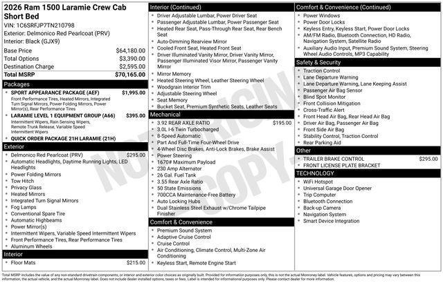 new 2026 Ram 1500 car, priced at $56,909