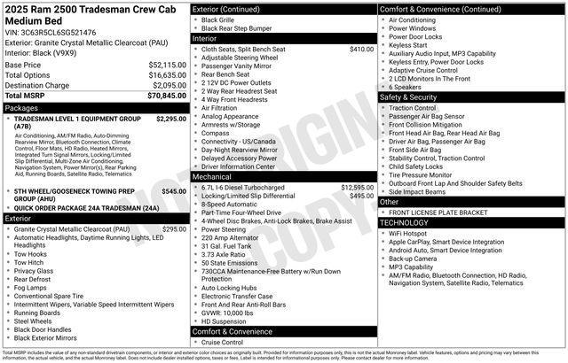 new 2025 Ram 2500 car, priced at $55,504