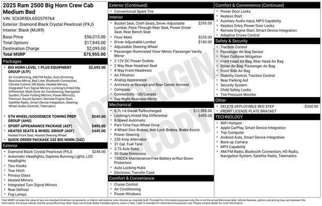 new 2025 Ram 2500 car, priced at $60,423