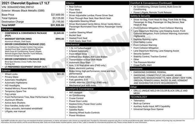 used 2021 Chevrolet Equinox car, priced at $16,324