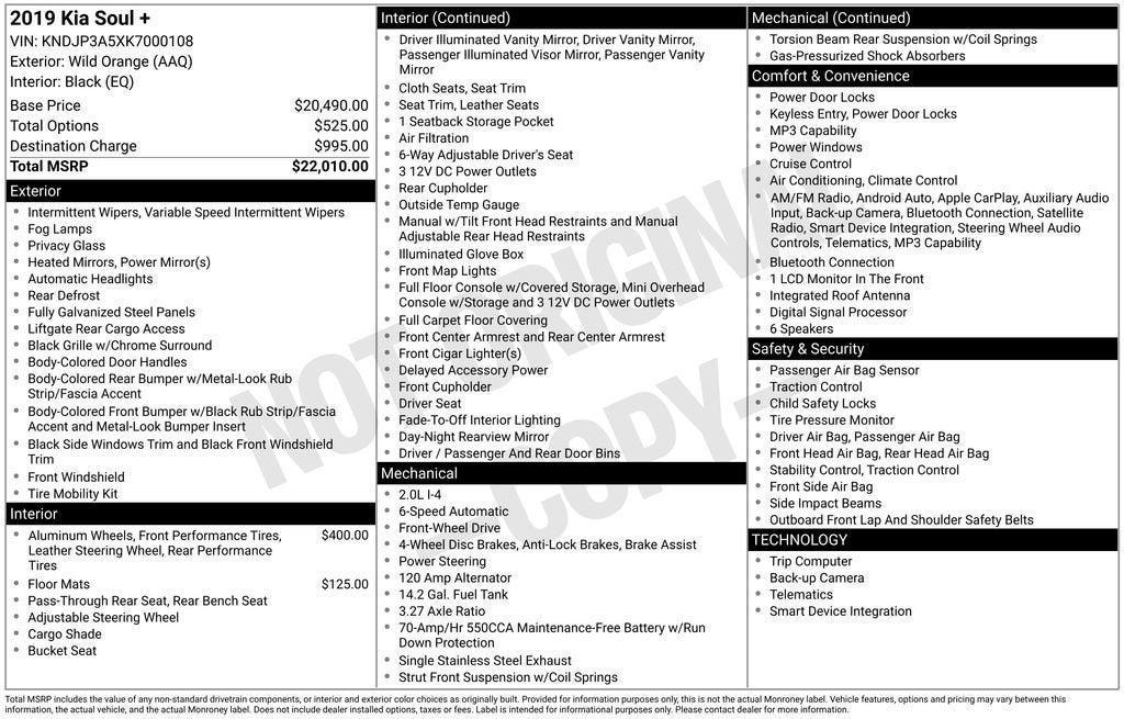 used 2019 Kia Soul car, priced at $12,814