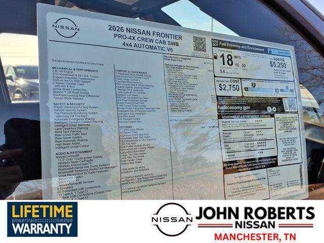 new 2026 Nissan Frontier car, priced at $39,392