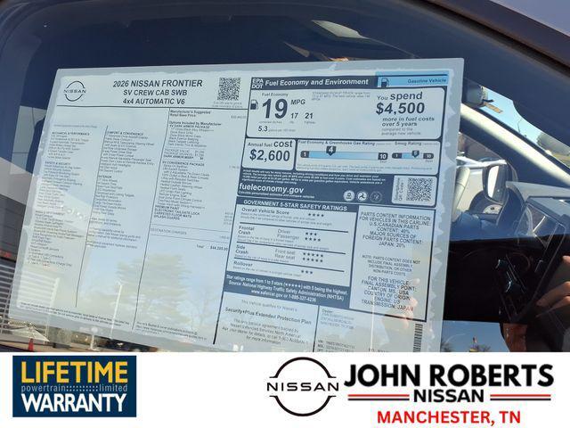 new 2026 Nissan Frontier car, priced at $37,542