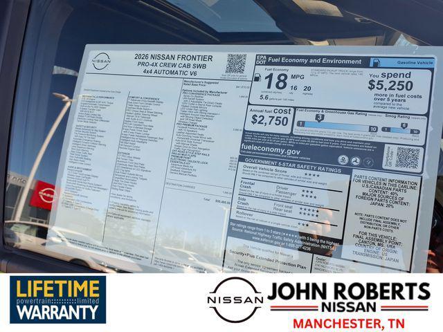 new 2026 Nissan Frontier car, priced at $42,168