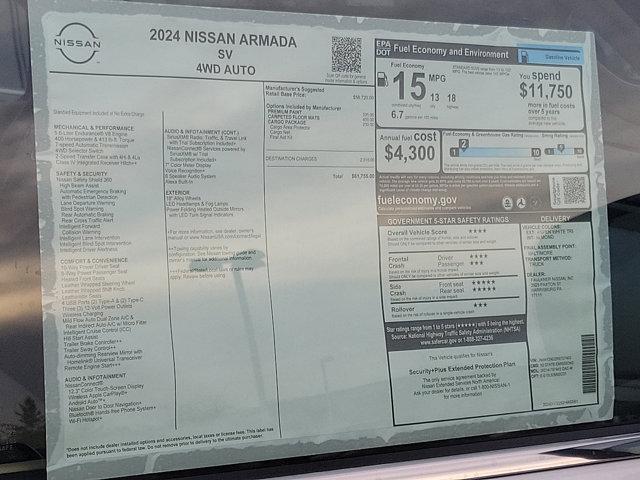 new 2024 Nissan Armada car, priced at $56,400