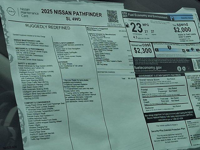 new 2025 Nissan Pathfinder car, priced at $51,435