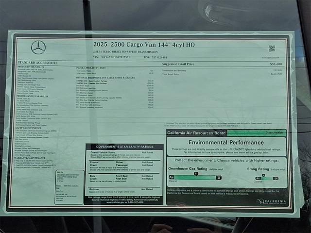 new 2025 Mercedes-Benz Sprinter 2500 car, priced at $64,167