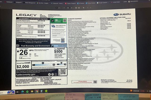 new 2025 Subaru Legacy car, priced at $37,807
