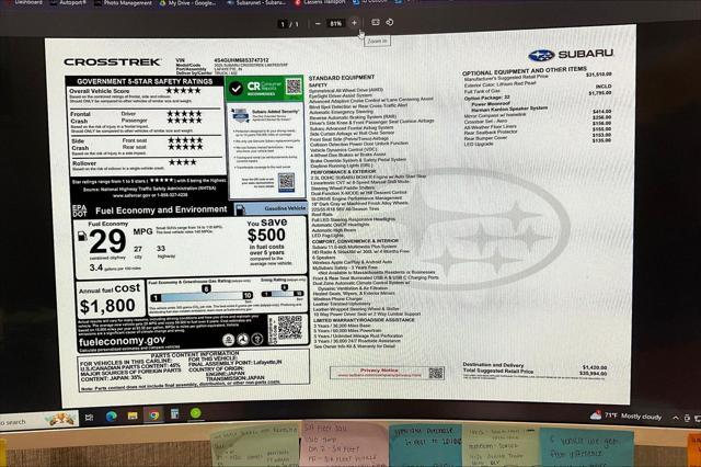 new 2025 Subaru Crosstrek car, priced at $34,045