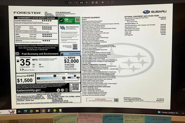 new 2025 Subaru Forester Hybrid car, priced at $37,563