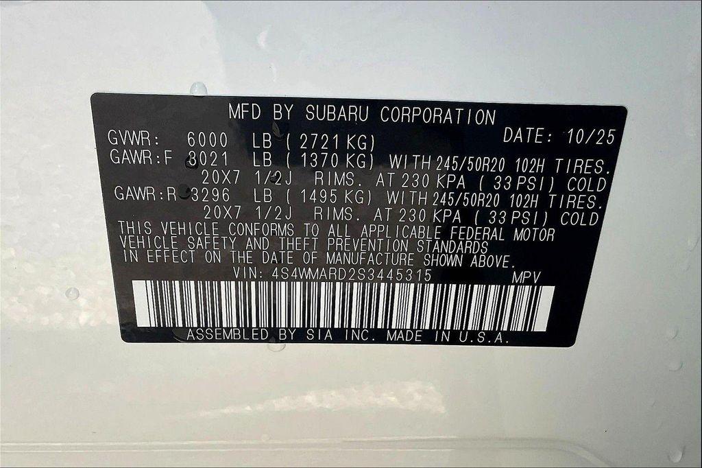 new 2025 Subaru Ascent car, priced at $48,674