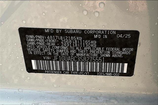 new 2025 Subaru Impreza car, priced at $25,803