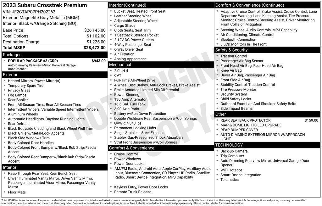 used 2023 Subaru Crosstrek car, priced at $23,725