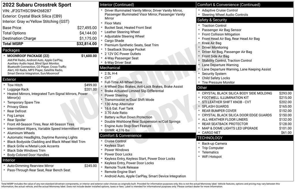 used 2022 Subaru Crosstrek car, priced at $24,906