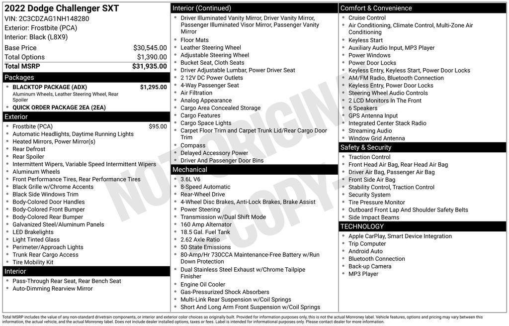 used 2022 Dodge Challenger car, priced at $22,944