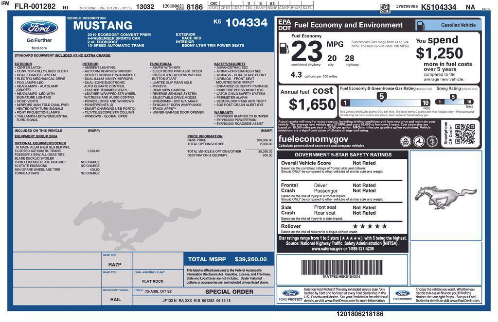 used 2019 Ford Mustang car, priced at $18,140