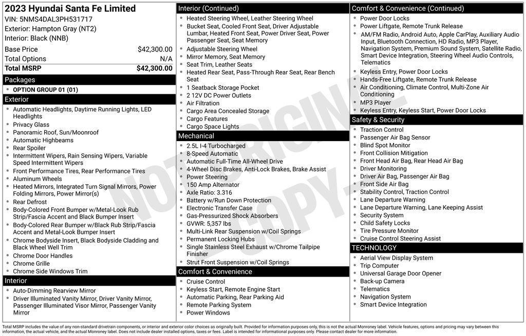 used 2023 Hyundai Santa Fe car, priced at $21,828