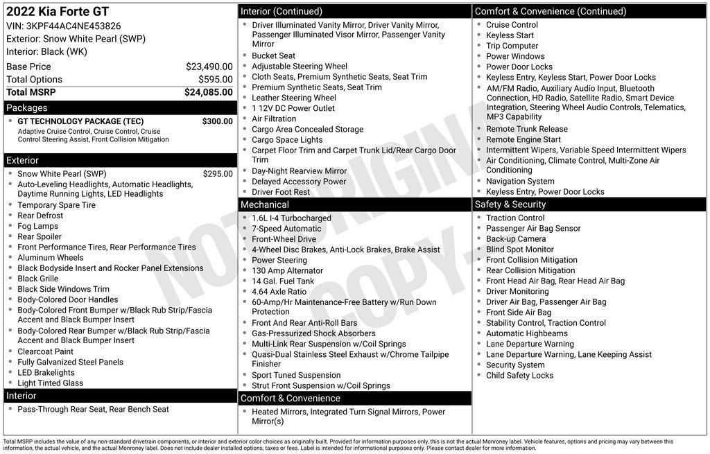 used 2022 Kia Forte car, priced at $18,234
