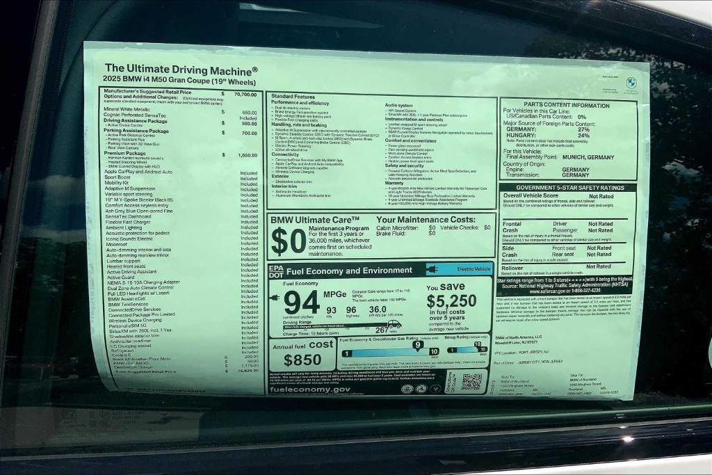 new 2025 BMW i4 Gran Coupe car, priced at $75,625