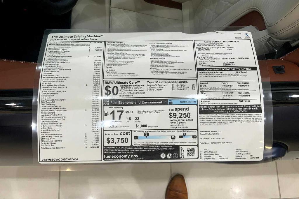 new 2025 BMW M8 car, priced at $162,200