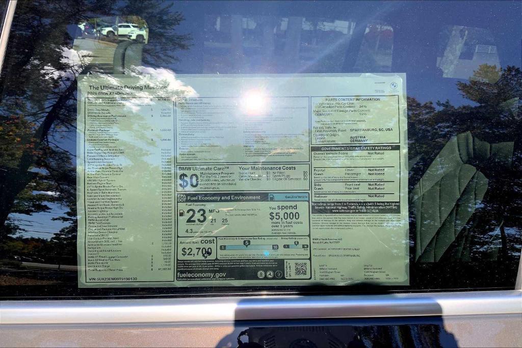 new 2026 BMW X7 car, priced at $97,155